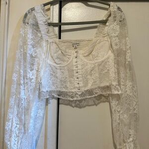 For love & lemon white corset top